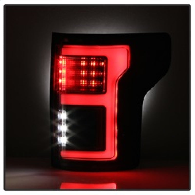 Spyder 15-18 Ford F-150 Light Bar LED Tail Lights (w/Blind Spot) - Black (ALT-YD-FF15015BS-LBLED-BK) 5085313 5085313 Photo - Unmounted