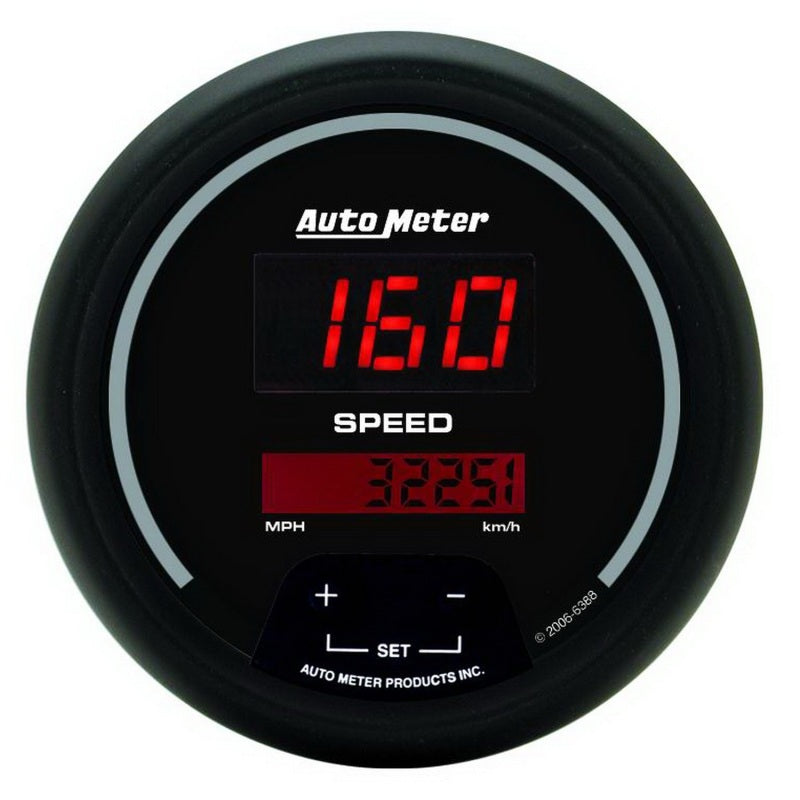 Autometer 3-3/8" Speedometer, 0-260 Mph/0-260 Km/H, Sport-Comp Digital 6388 Photo - Primary