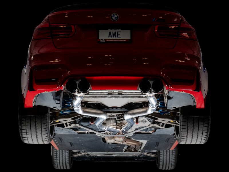 AWE Tuning BMW F8X M3/M4 Track Edition Catback Exhaust - Diamond Black Tips 3020-43087 3020-43087 Photo - Mounted