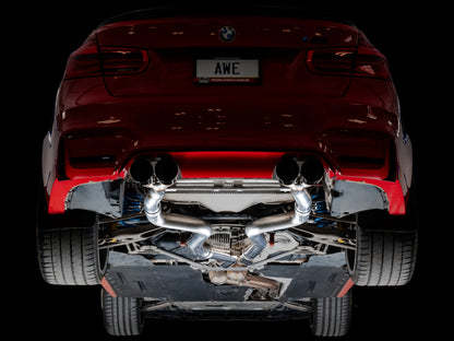 AWE Tuning BMW F8X M3/M4 Track Edition Catback Exhaust - Diamond Black Tips 3020-43087 3020-43087 Photo - Mounted