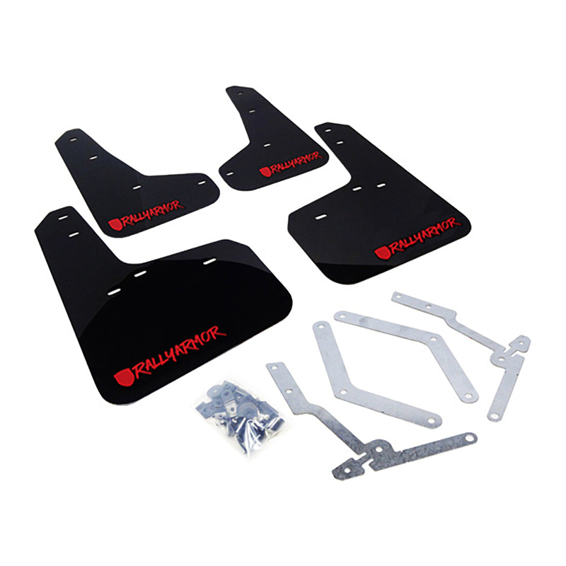 Rally Armor 13+ Ford Focus ST Black Mud Flap w/ Red Logo and Altered Font MF27-UR-BLK/RD-X MF27-UR-BLK/RD-X Photo - Primary
