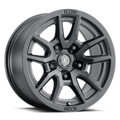ICON Vector 5 17x8.5 5x150 25mm Offset 5.75in BS 110.1mm Bore Satin Black Wheel 2617855557SB 2617855557SB Photo - Primary