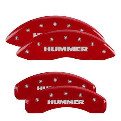 MGP Caliper Covers (set of 4), Engraved Front & Rear Hummer Red finish 52002SHUMRD Photo - Primary