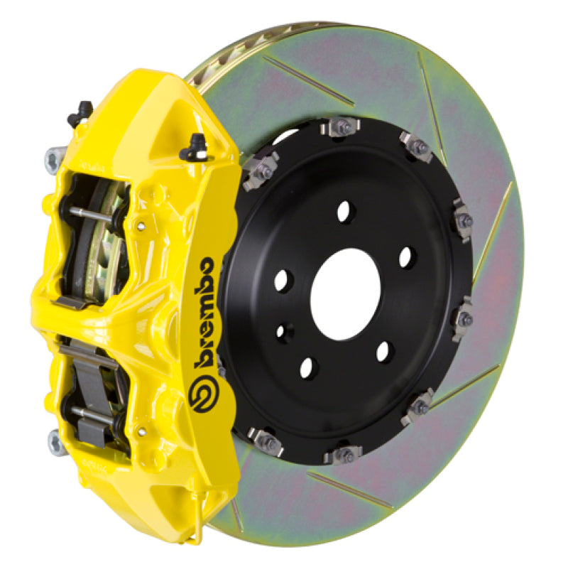 Brembo 20+ Model Y Front GT BBK 6 Piston Cast 380x34 2pc Rotor Slotted Type-1- Yellow 1N2.9078A5