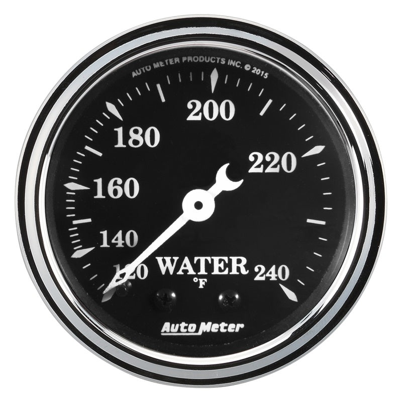 Autometer Gauge, Water Temp, 2 1/16", 120-240 Deg. F, Mech, Old Tyme Black 1733 Photo - Primary