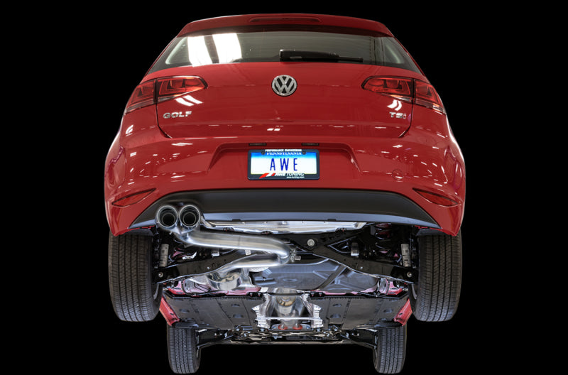 AWE Tuning VW MK7 Golf 1.8T Touring Edition Exhaust w/Chrome Silver Tips (90mm) 3015-22052 3015-22052 Photo - Mounted