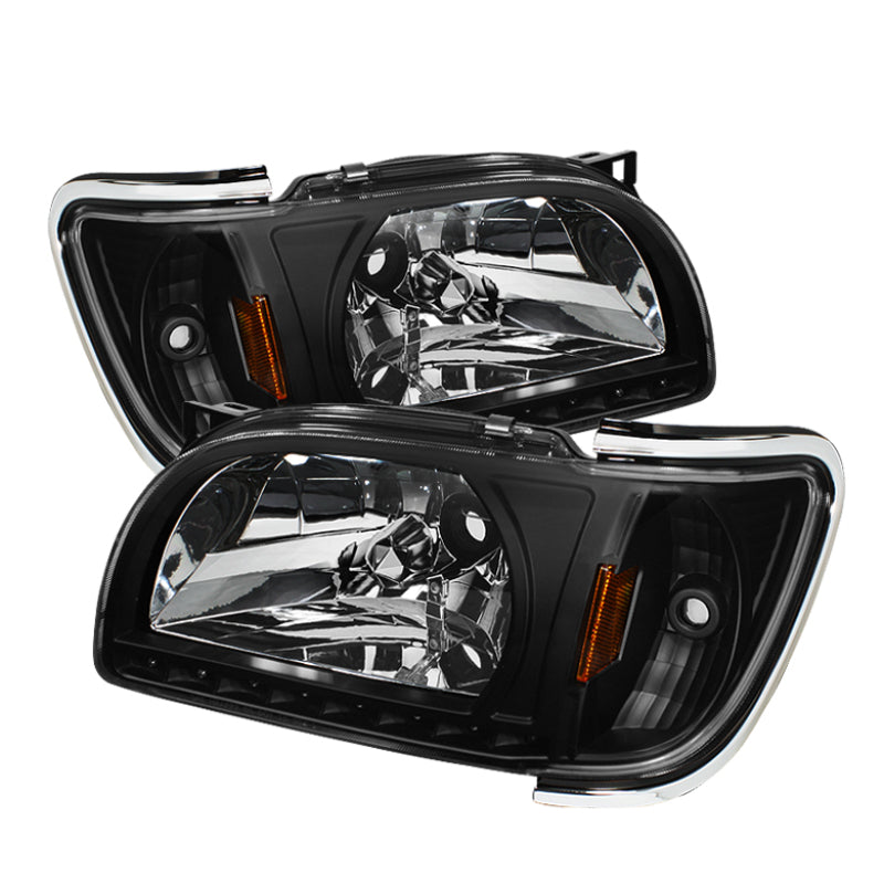 SPYDER Xtune Toyota Tacoma 01-04 1 Piece w/ Chrome Trim Crystal Headlights Black HD-ON-TT01-1PC-LED-CC-BK 5056221 5056221 Photo - Primary