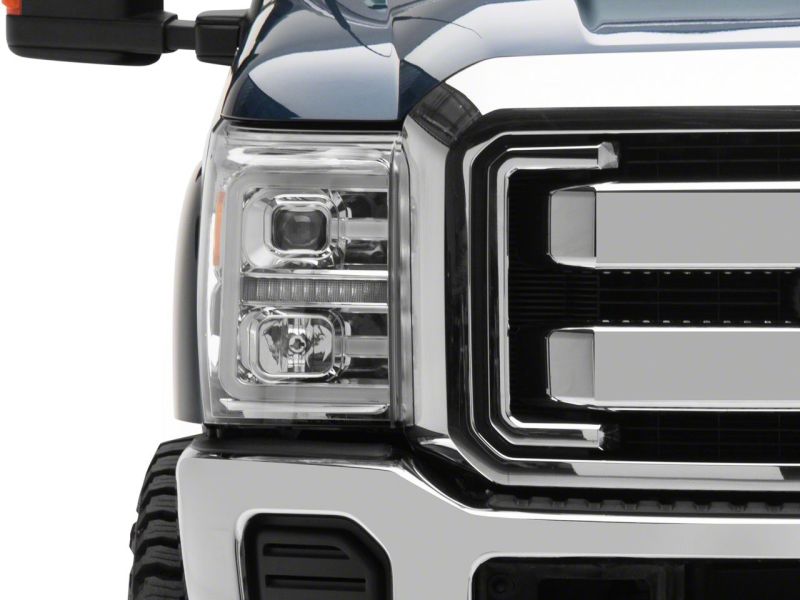 Raxiom 11-16 Ford F-250 Super Duty LED Projector Headlights - Chrome Housing (Clear Lens) SD3621 SD3621 Photo - Close Up