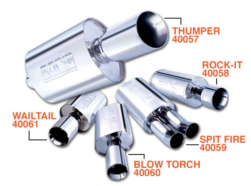 Borla Wailtail Oval 2-1/4in x 5in Side Round Out Boomer Muffler 40061 40061 Photo - Primary