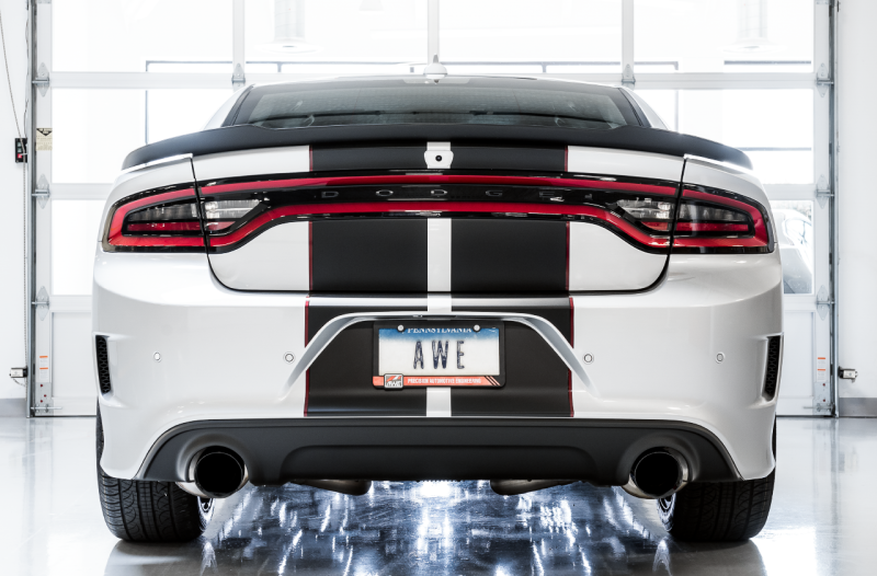 AWE Tuning 2017+ Dodge Charger 5.7L Track Edition Exhaust - Diamond Black Tips 3015-33134 3015-33134 Photo - Mounted
