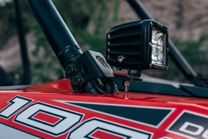 Rigid Industries RIGID 2014-2020 Polaris XP1000 A-Pillar Mount Kit, fits D-Series or Radiance Pod 46526 46526 Photo - Mounted