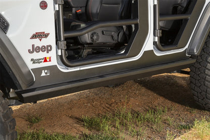 Rugged Ridge XHD Rock Sliders,Steel;18-19 Jeep Wrangler JL,4 Door 11504.32 Photo - Mounted