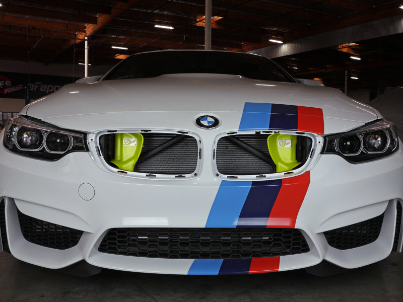 aFe Magnum FORCE Dynamic Air Scoop 15-18 BMW M3/15-20 M4 - Yellow 54-13032SE 54-13032SE Photo - Mounted