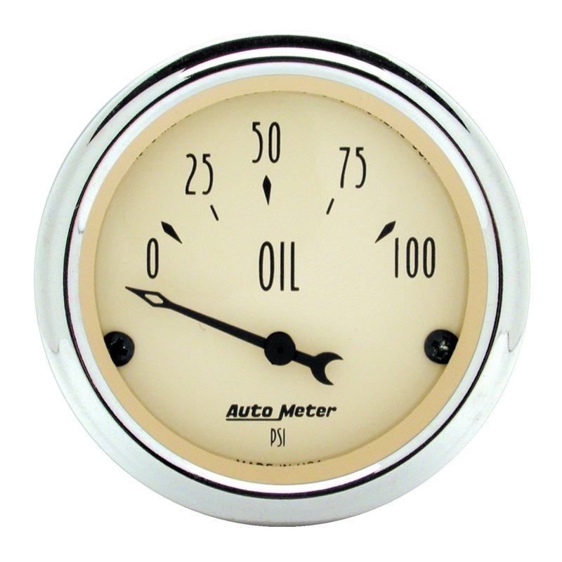 Autometer 2-1/16" Oil Pressure, 0-100 Psi, Air-Core, Air-Core, Antique Beige 1827 Photo - Primary