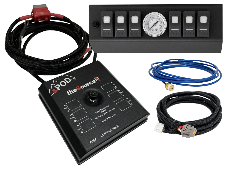 SPOD 07-08 Jeep Wrangler JK SourceLT w/ Air Gauge and Amber LED Switch Panel SLA0708JKA SLA0708JKA Photo - Primary