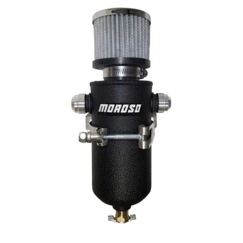 Moroso 12AN Male Fittings Catch Can Breather Tank - Black Powder Coat 85753 85753 User 1
