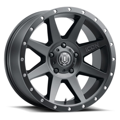ICON Rebound 20x9 6x5.5 0mm Offset 5in BS Satin Black Wheel 1820908350SB 1820908350SB Photo - Primary