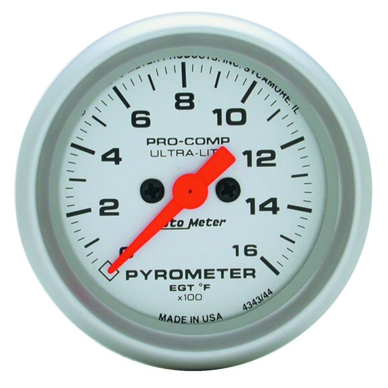 Autometer 2-5/8" Pyrometer, 0-1600 °F, Stepper Motor, Ultra-LIte 4444 Photo - Primary