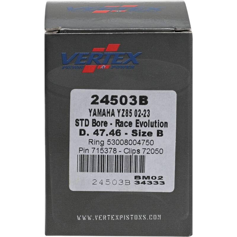 Vertex Pistons Vertex Piston 02-24 Yamaha YZ 85 85cc Cast Race Evolution Piston Kit 24503B 24503B Photo - Primary