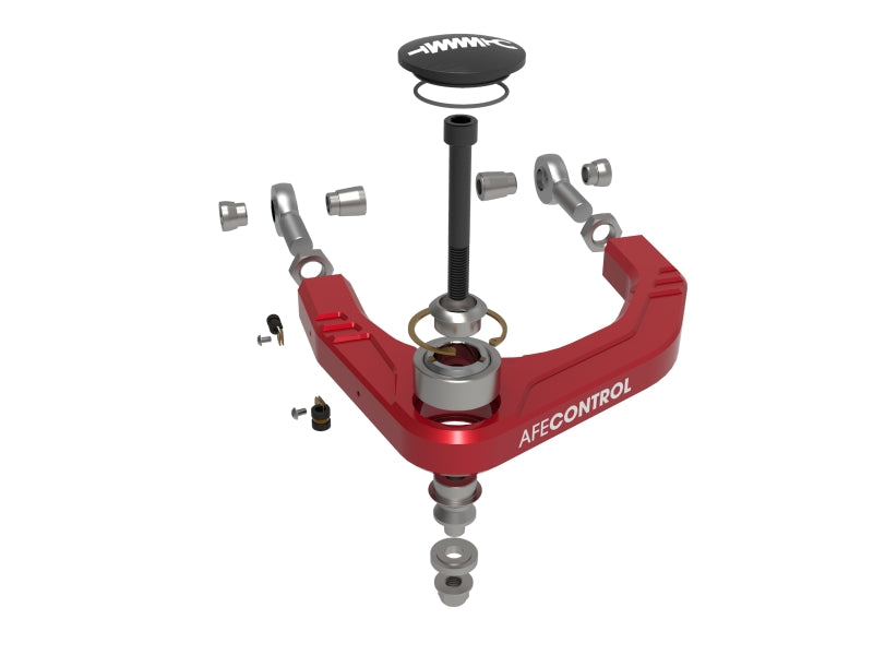 aFe Control 05-23 Toyota Tacoma Upper Control Arms - Red Anodized Billet Aluminum 460-72T005-R 460-72T005-R Photo - Close Up