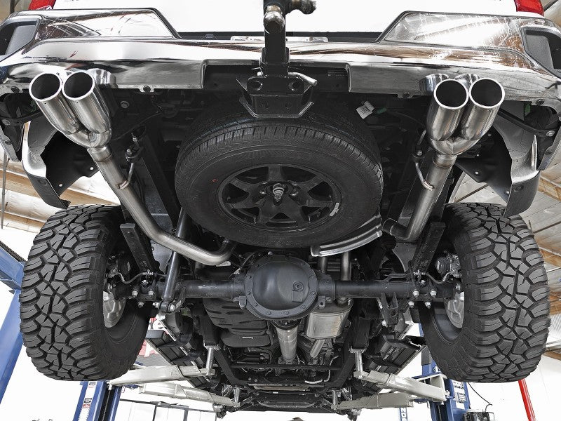 aFe Vulcan Series 3-2.5in 304SS Exh Cat-Back w/ Pol Tips 2019 GM Silverado/Sierra 1500 L4-2.7L (t) 49-34110-P 49-34110-P Photo - Mounted