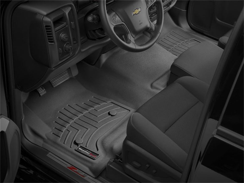 WeatherTech 14+ Chevrolet Silverado Rear FloorLiner - Black 445431-445422 Photo - Mounted