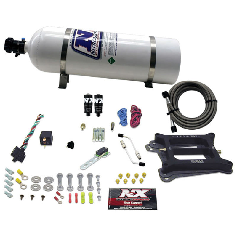 Nitrous Express 4150 Hitman Plus 4-BBL Nitrous Kit (50-200HP) w/15lb Bottle 40041-15 40041-15 Photo - Primary