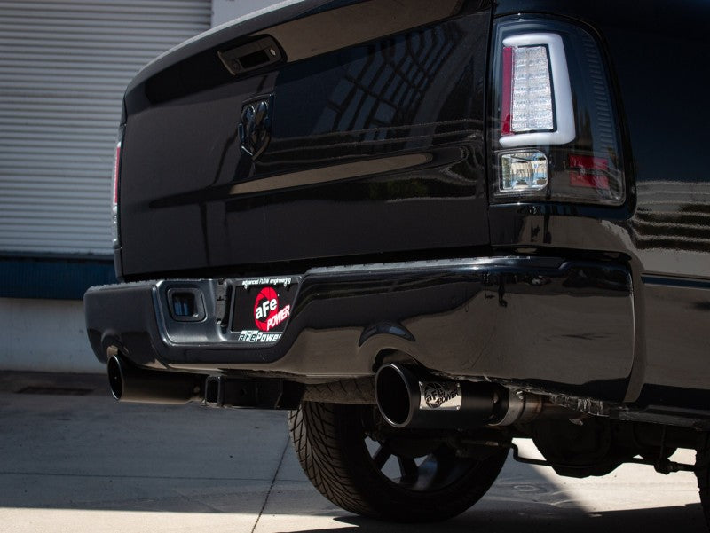 aFe 09-18 Ram 1500 V8 5.7L Hemi Gemini XV 3in 304 SS Cat-Back Exhaust w/ Black Tips 49-32083-B 49-32083-B Photo - Mounted