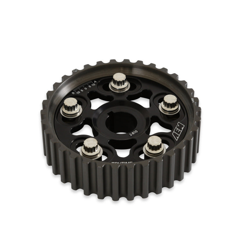 AEM Electronics Tru-Time Cam Gear Black 5-Bolt Honda B Series 23-802BK Photo - out of package