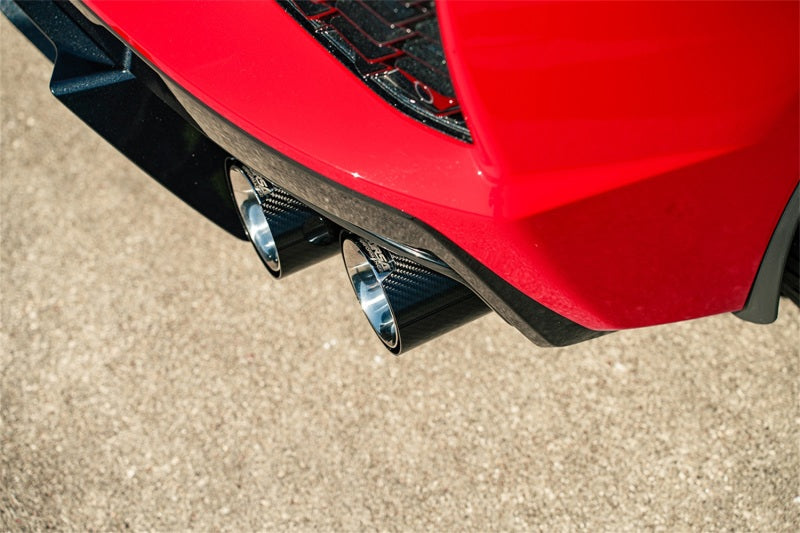 CORSA Performance Corsa 20-23 Chevrolet Corvette C8 RWD 3in Track Cat-Back Delete Exhaust w/4.5in CF Polished Tips 21104CF 21104CF Photo - Mounted