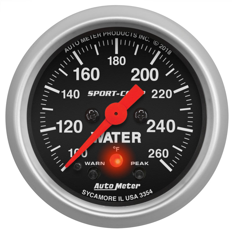 AutoMeter 2-1/16in 260 Deg Water Temp Gauge Digital Stepper Motor w/Peak & Warn - Sport-Comp 3354 3354 Photo - Primary