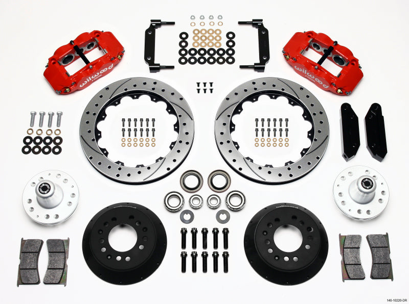 Wilwood Narrow Superlite 6R Front Hub Kit 12.88in Drilled Red 1970-1973 Mustang Disc Spindle 140-10220-DR 140-10220-DR Photo - Primary
