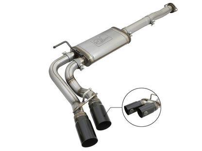 aFe Rebel Series Cat-Back Exhaust System w/ Dual Mid-Side Exit Black Tips 49-46033-B Photo - Primary