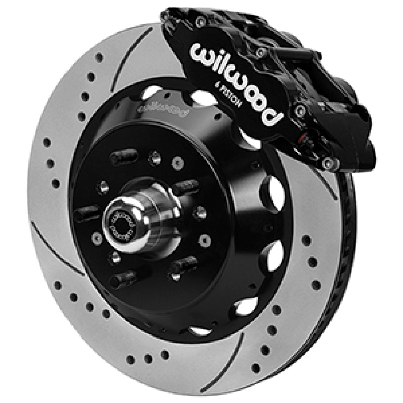 Wilwood Forged 6 Piston Superlite Caliper, SRP 72 Vane Vented Spec37 Drilled & Slotted Rotor - 14.00 140-17089-D