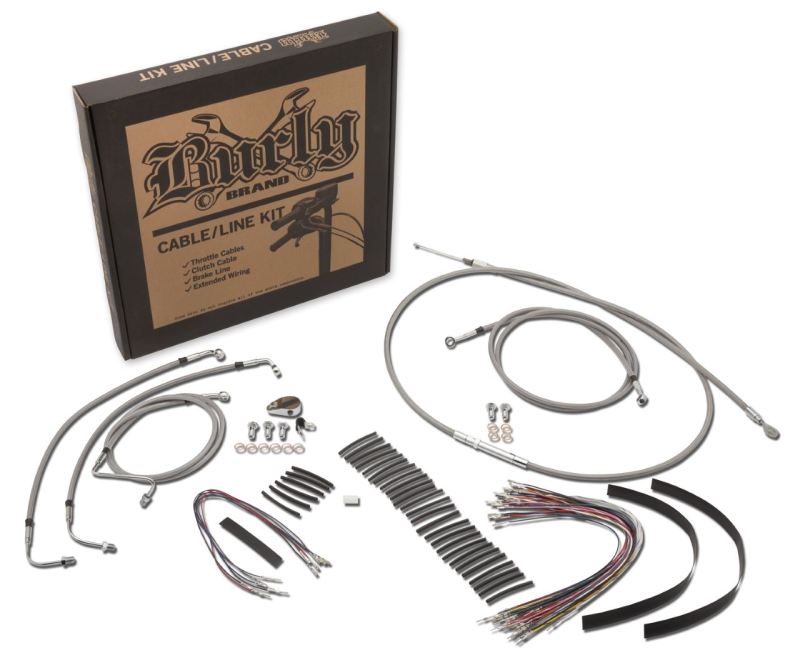 Burly Brand Gorilla Bar Control Kit 16in - Stainless Steel B30-1156