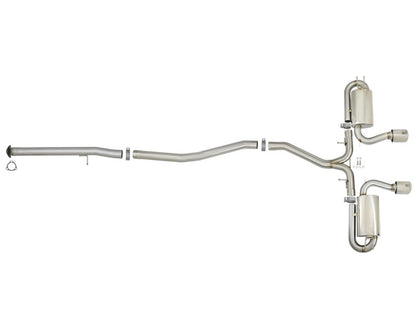 aFe Takeda 3in 304 Stainless Steel Cat-Back Exhaust System w/ Dual Center 49-36618-P Photo - Unmounted