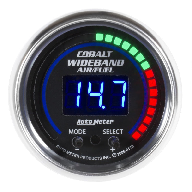 Autometer 2-1/16" Wideband Pro Plus Air/Fuel Ratio, 6:1-20:1 Afr, Cobalt 6197 Photo - Primary