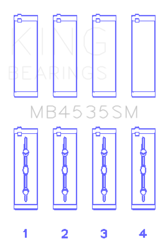King Engine Bearings Mercedes Benz M 276 DE35 (Size +0.25mm) Main Bearing Set MB4535SM0.25 MB4535SM0.25 Photo - Primary