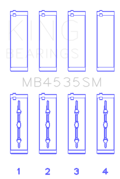 King Engine Bearings Mercedes Benz M 276 DE35 (Size +0.50mm) Main Bearing Set MB4535SM0.5 MB4535SM0.5 Photo - Primary