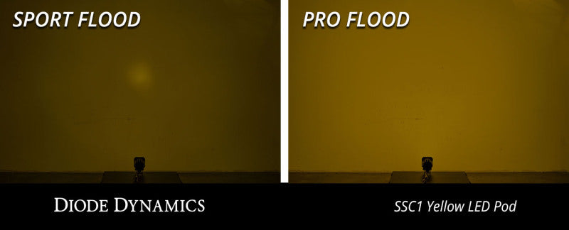 Diode Dynamics Stage Series C1 LED Pod Sport - Yellow Flood Flush ABL Each DD6473S DD6473S User 6