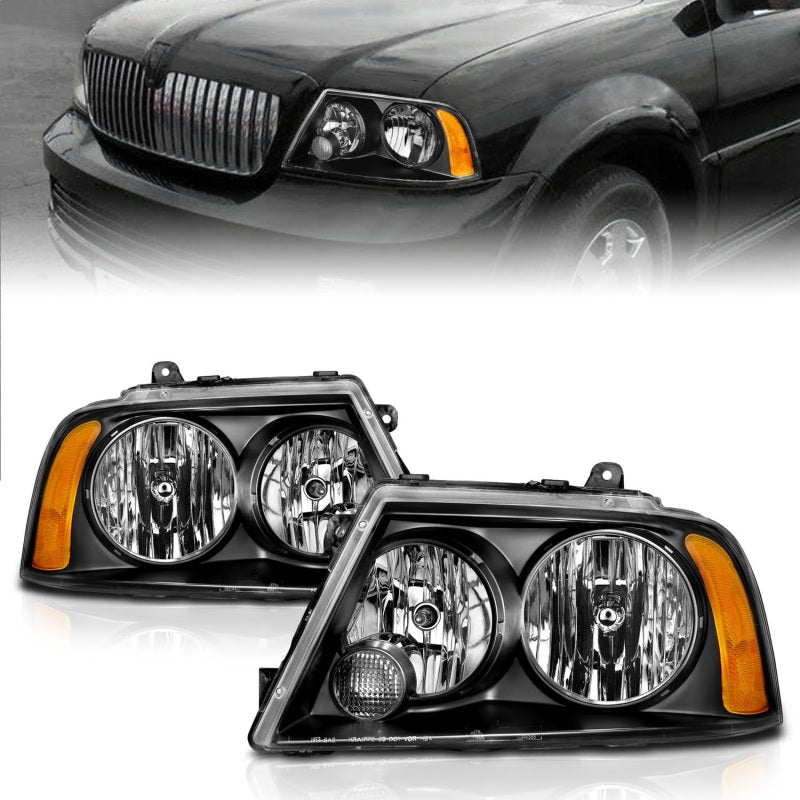 Anzo 2003-2006 Lincoln Navigator Crystal Headlights Black 111045 Photo - Primary