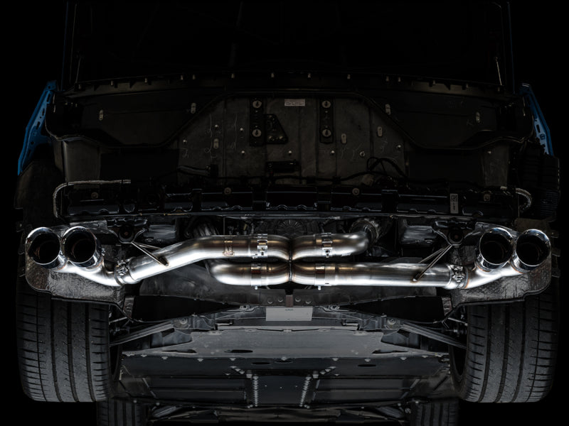 AWE Tuning 2020 Chevrolet Corvette (C8) Track Edition Exhaust - Quad Chrome Silver Tips 3020-42080 3020-42080 Photo - Mounted