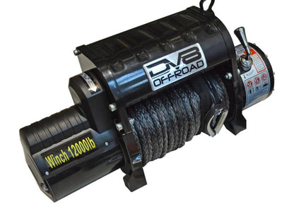 DV8 Offroad 12000 LB Winch w/ Synthetic Line & Wireless Remote - Black WB12SR WB12SR Photo - Close Up