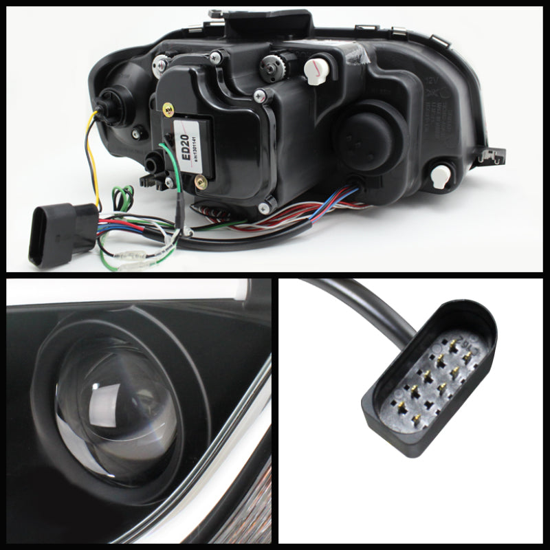 Spyder Audi A3 06-08 Projector Headlights Halogen Model- Light Tube DRL Blk PRO-YD-AA306-LTDRL-BK 5071934 5071934 User 1