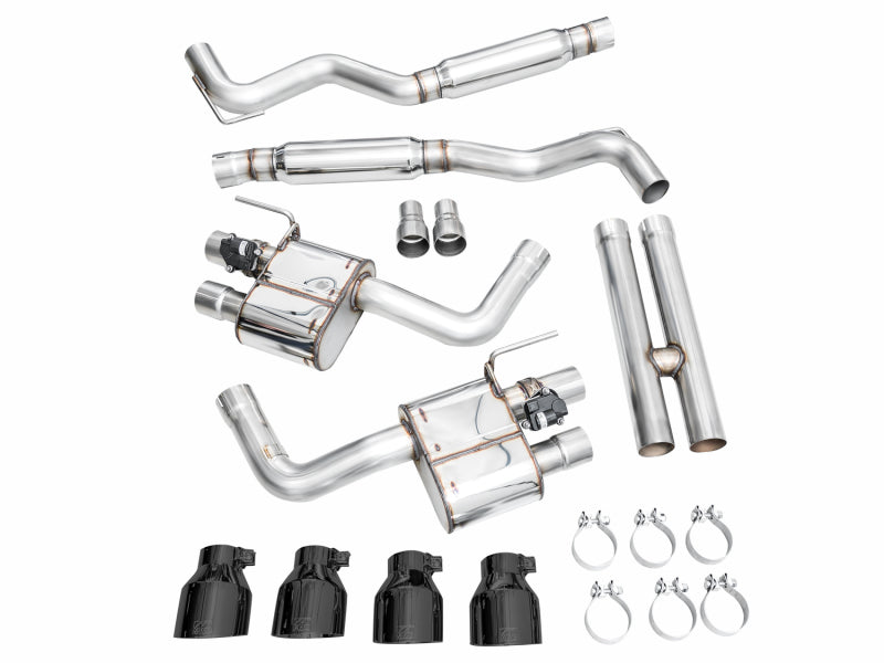 AWE Tuning AWE 2024 Ford Mustang Dark Horse S650 RWD SwitchPath Catback Exhaust w/ Quad Diamond Black Tips 3025-43375 3025-43375 Photo - out of package
