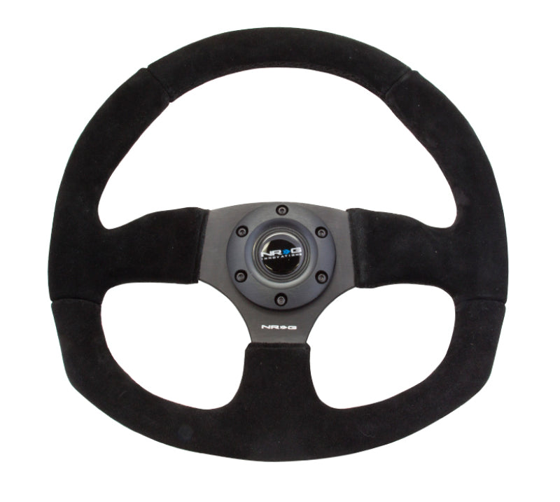 NRG Reinforced Steering Wheel-Suede Leather Steering Wheel w/ Black Stitch RST-009S Photo - Primary