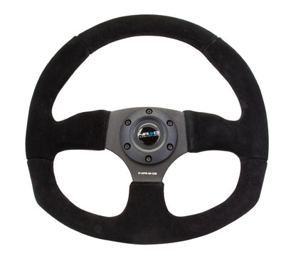 NRG Reinforced Steering Wheel-Suede Leather Steering Wheel w/ Black Stitch RST-009S Photo - Primary