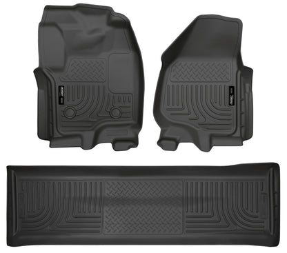 Husky Liners 2012.5 Ford SD Crew Cab WeatherBeater Combo Black Floor Liners 99711 Photo - Primary