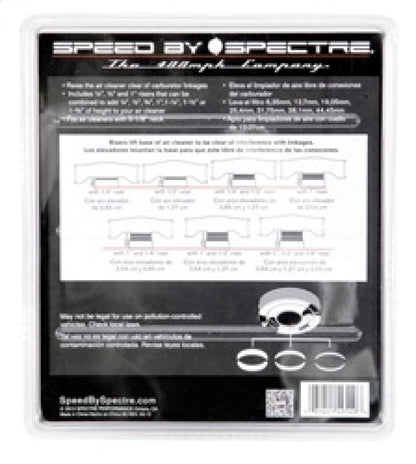 Spectre Air Cleaner Riser Kit - Black 4954 4954 Photo - in package