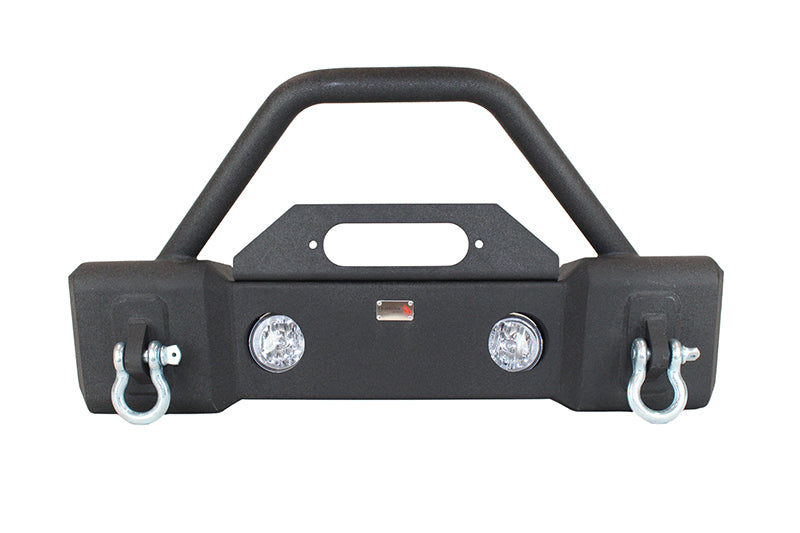 Fishbone Offroad 07-18 Jeep Wrangler JK Stubby Bumper W/Tube Guard - Black Texured Powdercoated FB22001 FB22001 User 1